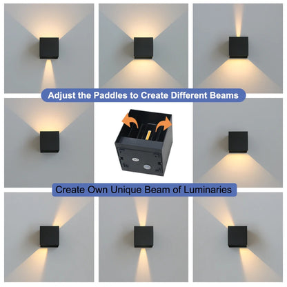 6W/12W LED Waterproof Wall Lamp in Black/White/Grey for Indoor and Outdoor Decoration Lighting Aluminum Wall Lights AC 110V 220V