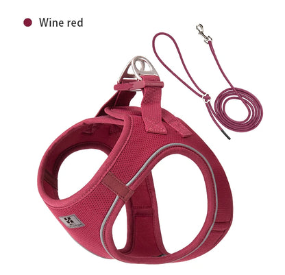 Dog Harness Leash Set for Small Medium Dog Adjustable Reflective Puppy Cat Harness Pet Vest Chihuahua Dachshund Outdoor Walking
