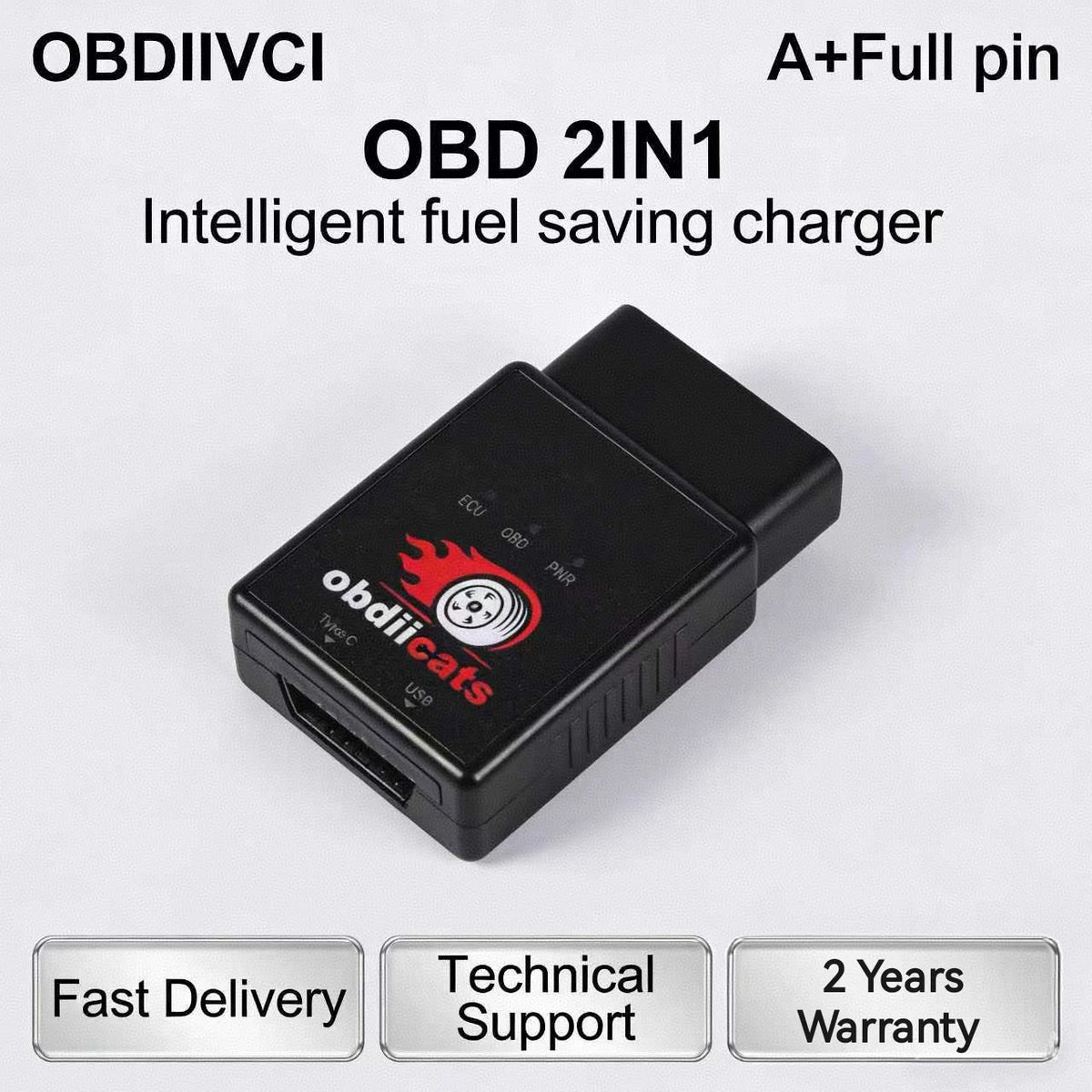 Obdiicats OBD 2IN1 Fuel Saving With Fast Charger Chip Tuning Box For Benzine & Diesel Cars Increase Power Upgraded From HK-V3