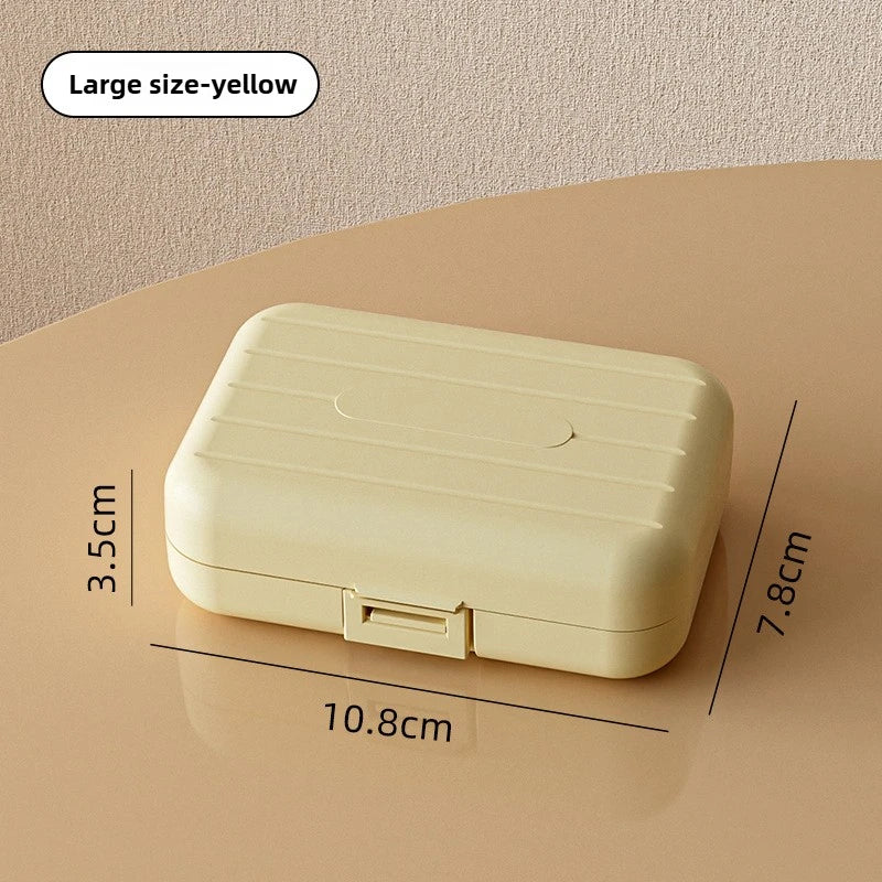 Mini 7 Grids Portable Pill Box Double Sealed Medicine Storage Case Week Long Day Divided Lockable Drug Organizer Weekly Pill Box