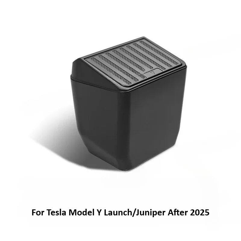 For Tesla Model Y Juniper 2025 Rear Seat Trash Can Middle Under-seat Storage Box ABS Waterproof Umbrella Box Car Accessories