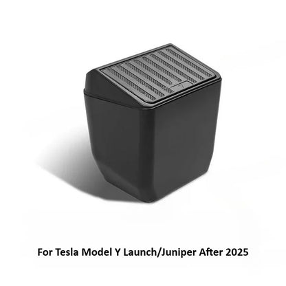 For Tesla Model Y Juniper 2025 Rear Seat Trash Can Middle Under-seat Storage Box ABS Waterproof Umbrella Box Car Accessories