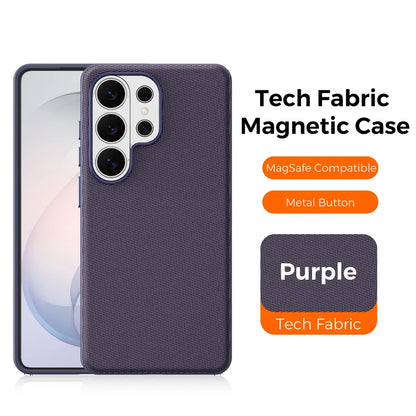 Magnetic Tech Fabric Phone Case For Samsung Galaxy S24 S25 S26 Ultra For Magsafe Wireless Charging TechWoven Anti-Slip Cover