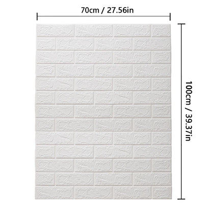 70cm*1m  3D Brick Pattern Wall Panels Wallpaper DIY Waterproof for Living Room Bedroom Kitchen Background Wall Decoration