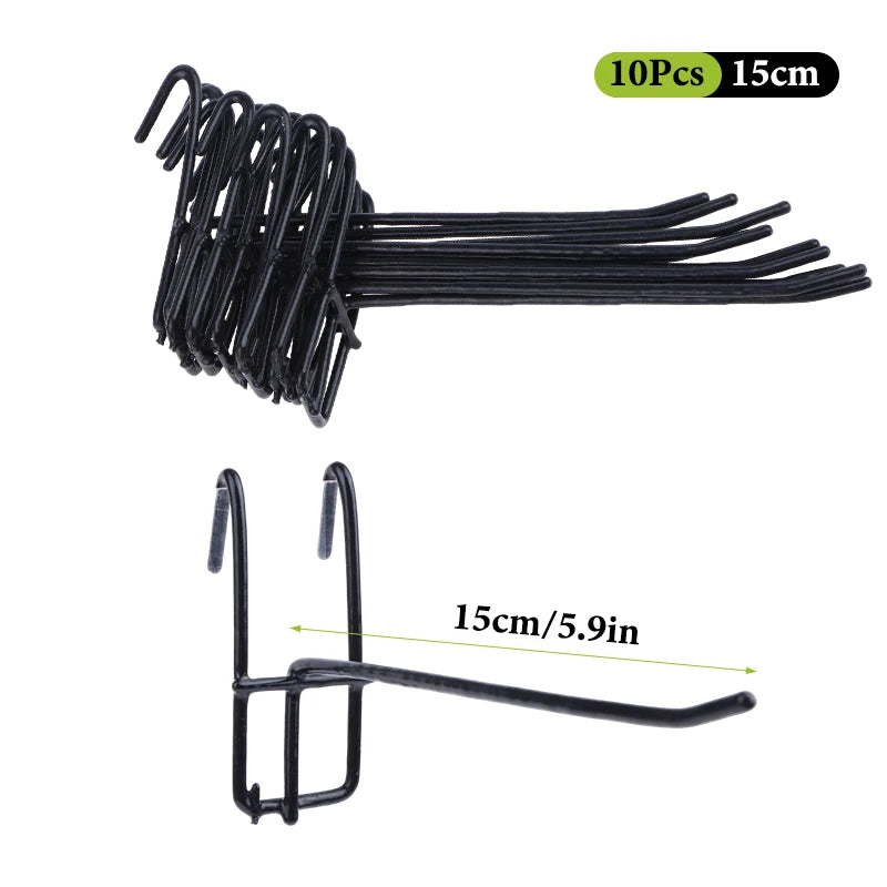 10Pcs Durable 5/10/15/20cm Screen Hooks 3.3mm Thickness Supermarket Iron Wire Mesh Hanging Hooks Iron Grid Hooks For Screen Grid
