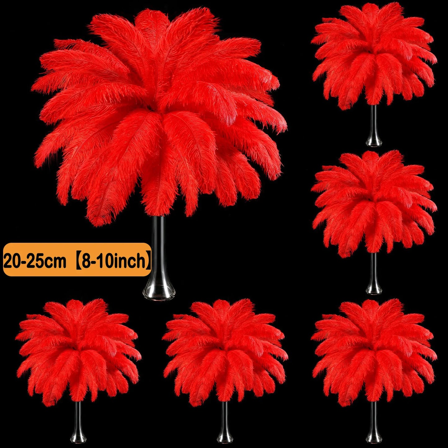 100-300PCS White Ostrich Feathers Bulk Natural Ostrich Feathers for Wedding Party Decorations Table Decorations DIY Crafts