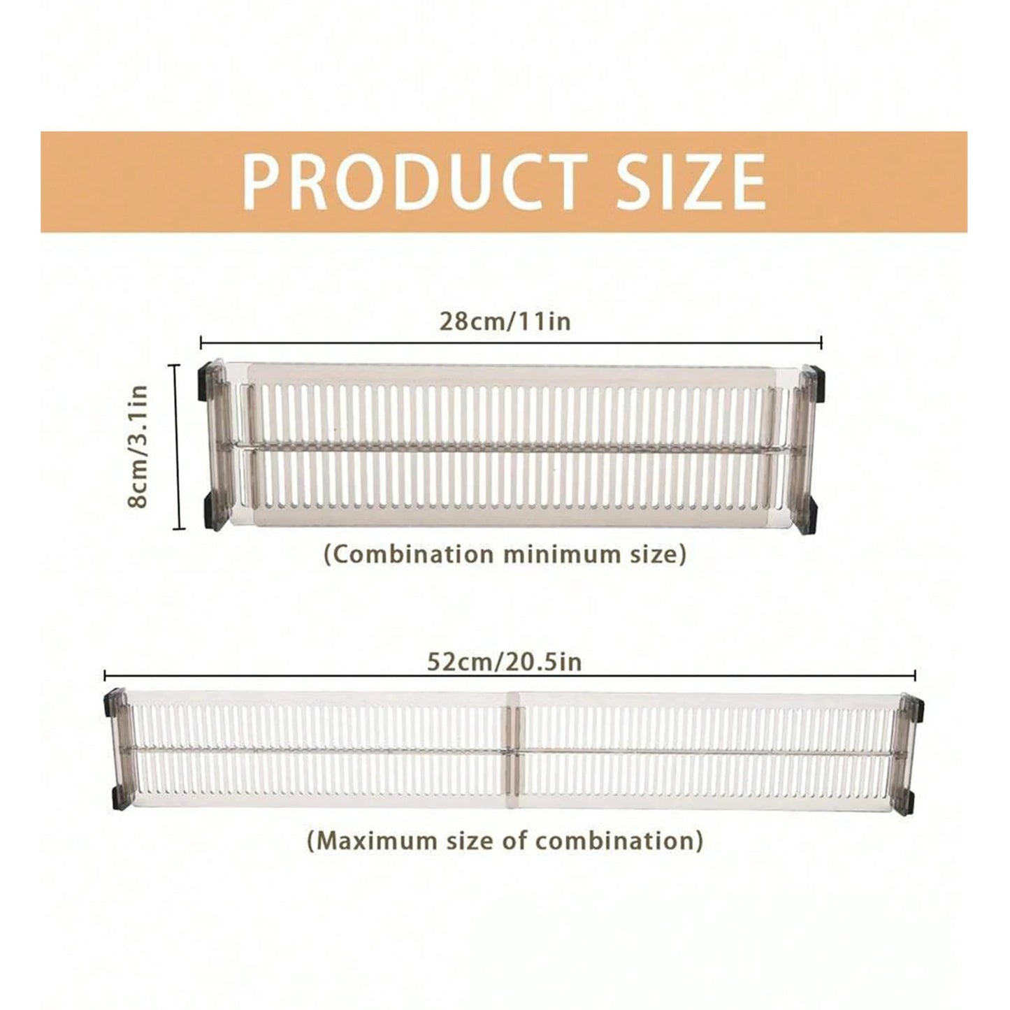 8/12/16Pcs Adjustable Plastic Drawer Divider, Organizer Separator for Underwear, Socks, Home Storage Cabinet, Expandable Grid