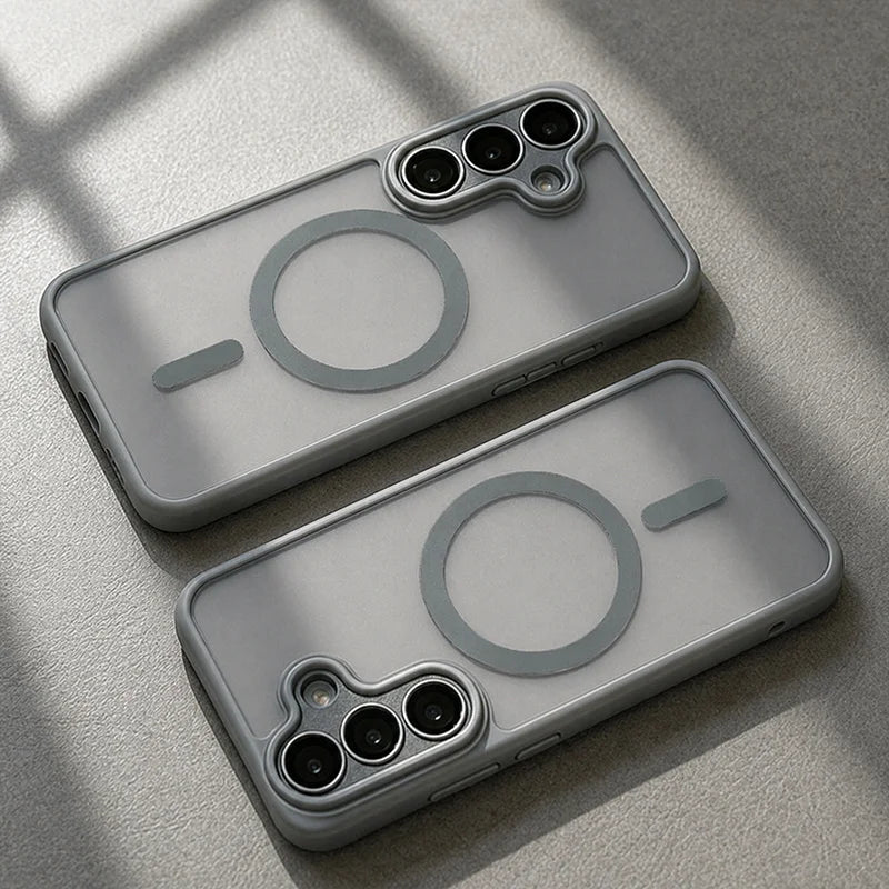 Luxurious Magsafe magnetic phone case, For Samsung A57 A37 A56 A36 A16 A17 A26 S26 Ultra S25FE S24 , lens protection cover