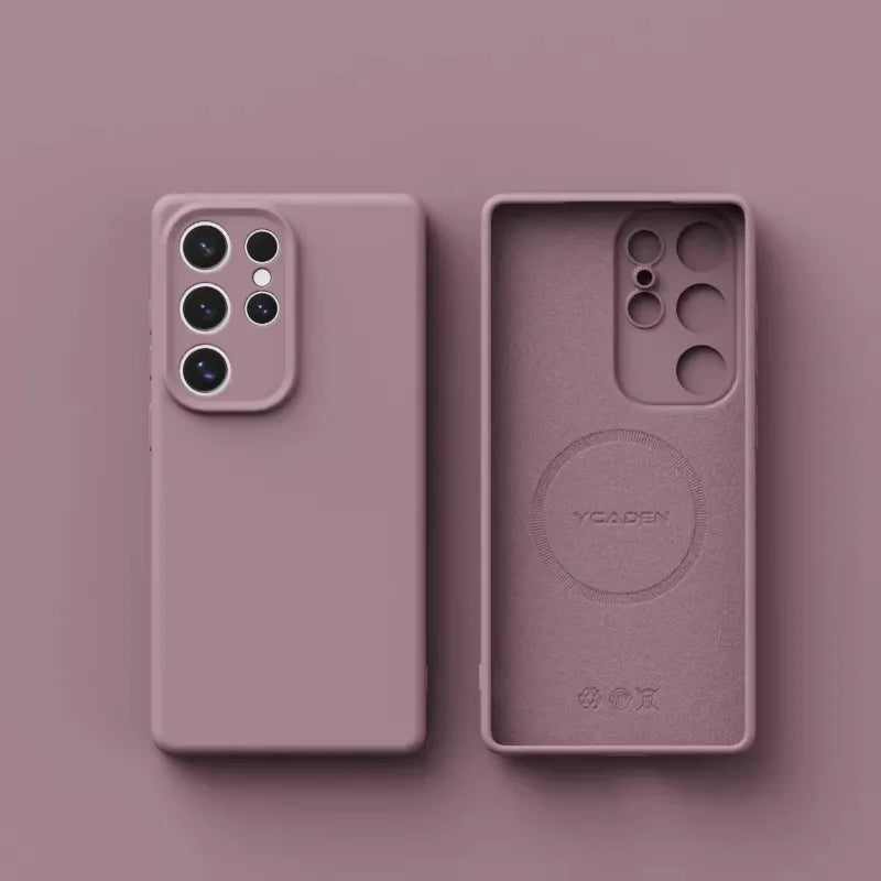 Original Liquid Silicone Magnetic Phone Case For Samsung Galaxy S26 S25 S24 S23 S 26 Ultra Plus Cases Wireless Charge Soft Cover