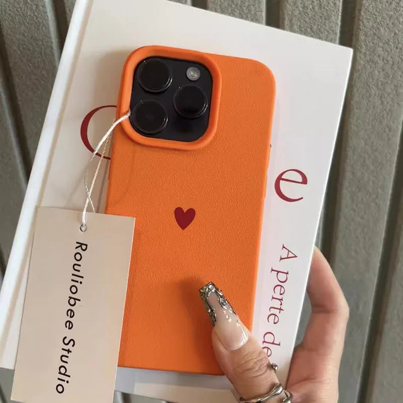 Simple Red Love Heart Soft TPU Phone Case For iPhone 17 Air 16 14 13 12 11 Pro Max 7 8 Plus Cover For iPhone 16E 15 Pro Cases