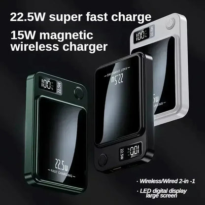 Lenovo Magnetic Wireless Power Bank 500000mAh PD22.5W Large Capacity Fast Charging External Battery For iphone Samsung Xiaomi