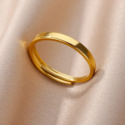 Stainless Steel Heart Ring for Women – 18K Gold Plated, Zircon Inlay, Vintage Waterproof Wedding Jewelry Gift