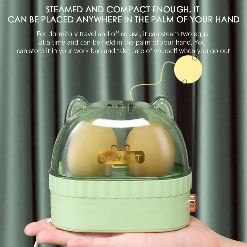 Cute Automatic Power Off Egg Boiler Machine Egg Poacher Food Steamer Egg Cooker Cat Shape Electric Boiled Egg Maker Home Kitchen