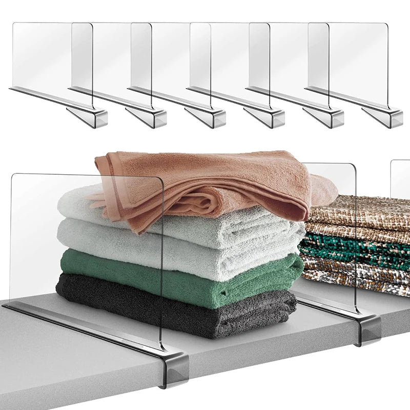 Transparent Closet Shelf For Wardrobe Organizer Clothes Divider Cupboard Bookcase Divider Baffle