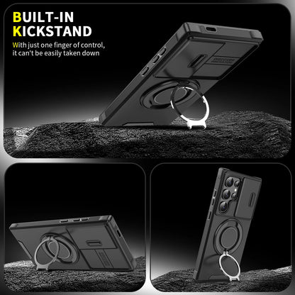 Slide Lens Protect Armor Case For Samsung Galaxy S25 Ultra S25+ S 25 Magnetic Holder Cover For Galaxy S25 Plus S25ultra Funda