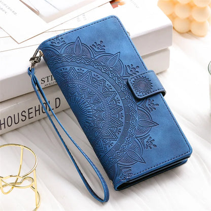 Leather Flip Case For Samsung Galaxy S26 S25 S23 S24 Ultra S22 S21 Plus S20 FE + Note 20 10 9 Card Wallet Embossing Phone Bag