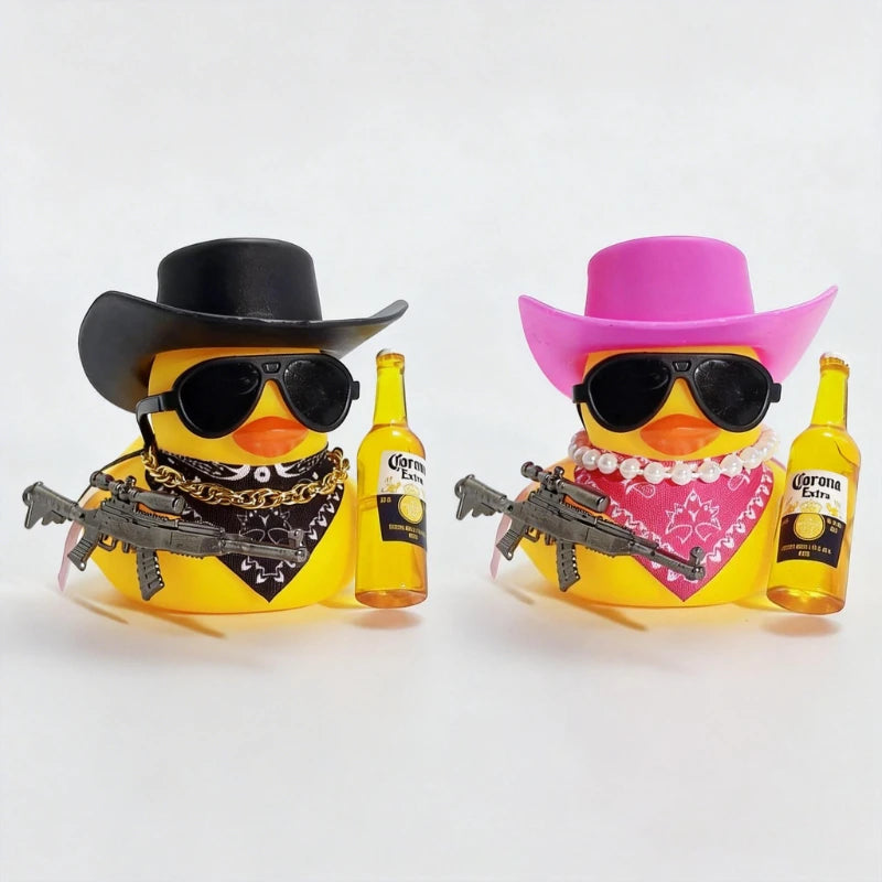 Cowboy Rubber Duck Car Ornament for Jeep Duck Car Dashboard Decorations Quirky Rubber Duck Car Accessories Funny Office Gifts