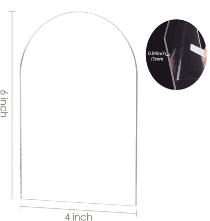 Clear Arch/Rectangular Acrylic Sheet Board for DIY Craft Signage Display Projects Picture Frame Wedding Place Card Decor Sign