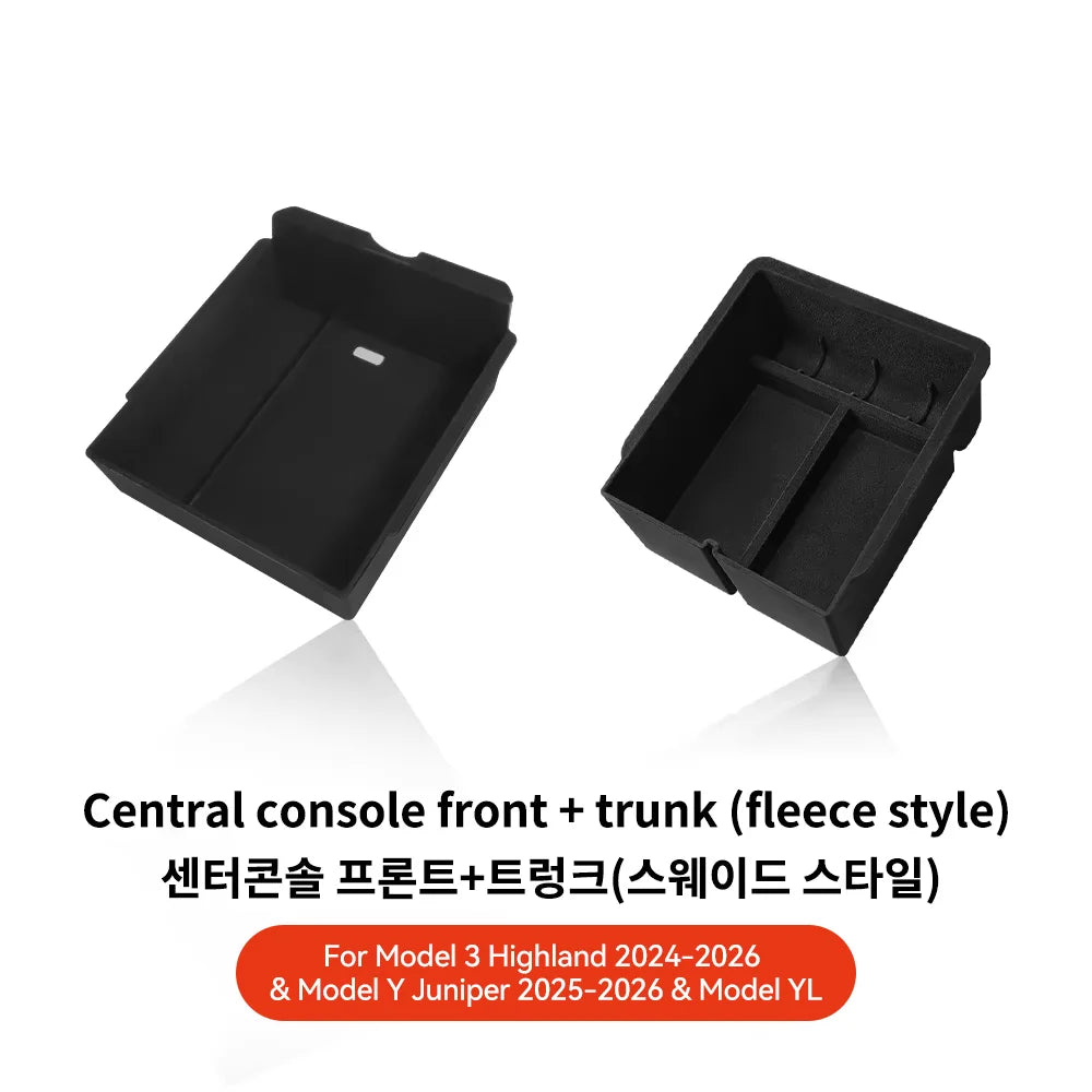 For Tesla Model 3/Y/YL Highland Juniper 2026 Center Armrest Hidden Storage Box Cup Holder Console Organizer Box Accessories