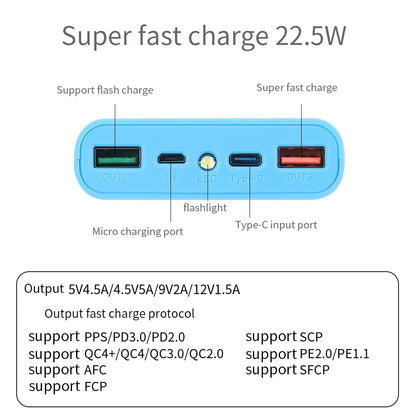 No Batteries 18650 Battery DIY Power Bank Case Charge Storage Box 5V Dual USB Type C Holder PD QC3.0 Quick Charge For Smartphone