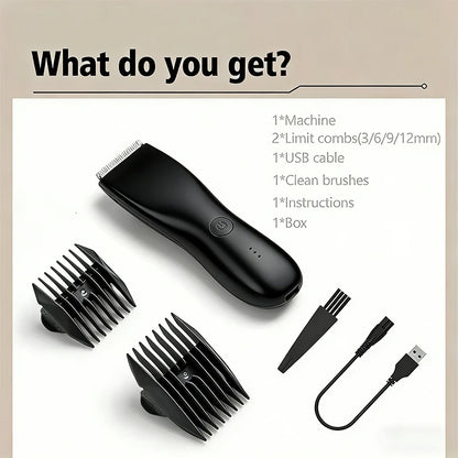 Body Trimmer for Men Beard Face, Hair, Body and Intimate Hair Trimmer Body Shaver Groomer Ceramic Male Electric Hair Clipper