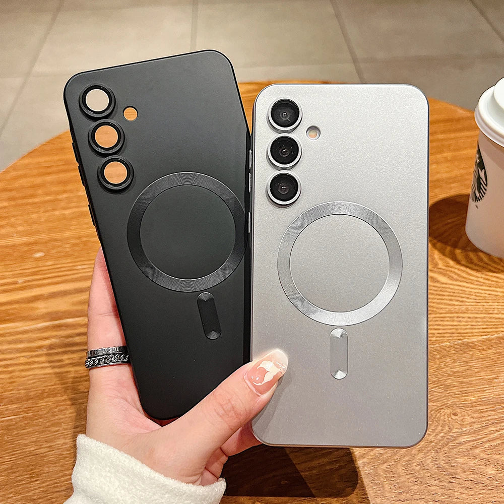 Luxury Matte Magnetic Phone Case For Samsung Galaxy S26 S25 S24 S23 S 26 Ultra Plus S26Ultra For Magsafe Silicone Soft Cover