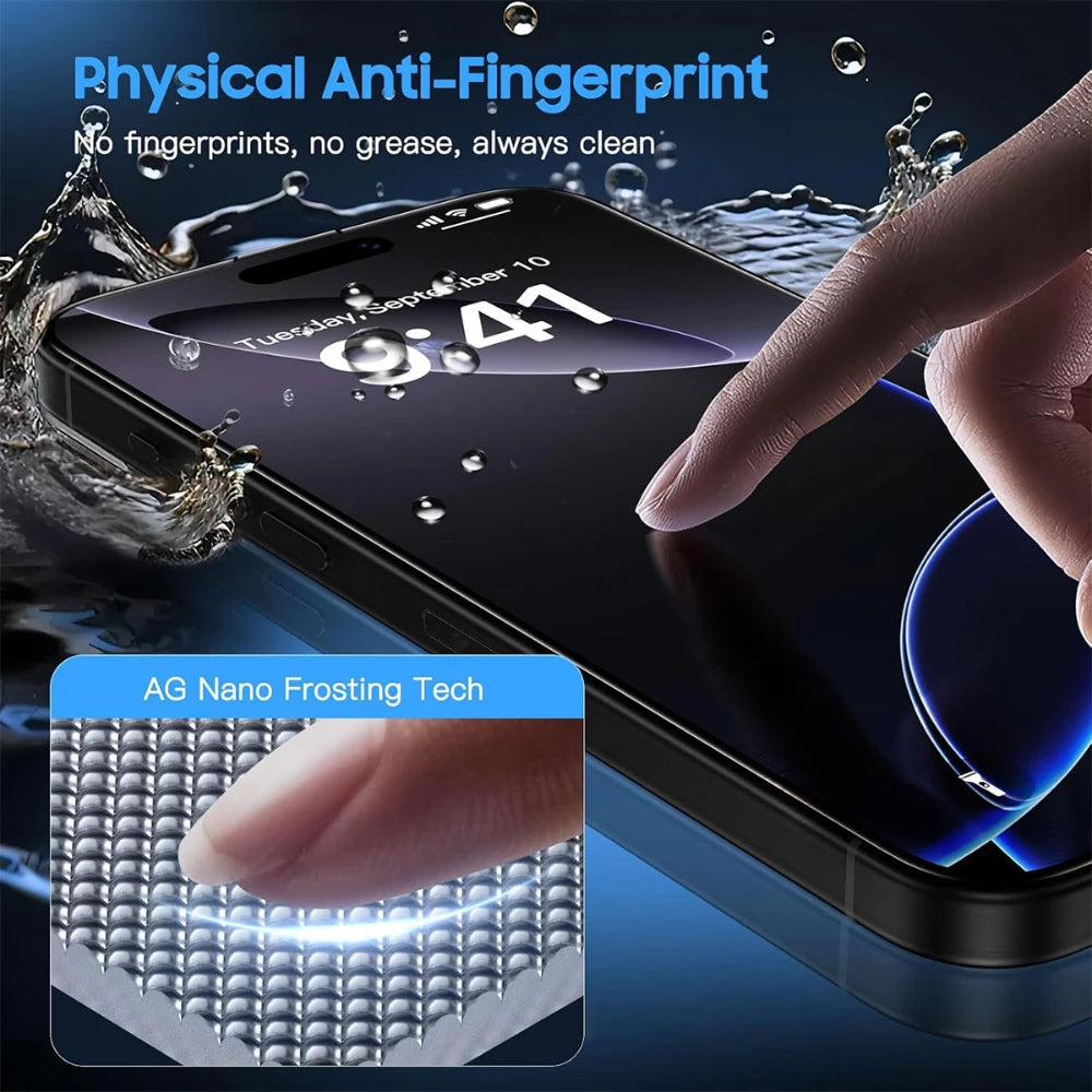 NNBILI 3Pack Oleophobic Coating Dust Free Easy Installation Matte Screen Protector For iPhone 16 14 13 12 15 17 18 Pro Max Glass