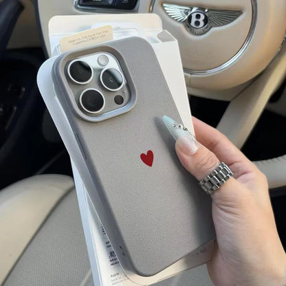 Simple Red Love Heart Soft TPU Phone Case For iPhone 17 Air 16 14 13 12 11 Pro Max 7 8 Plus Cover For iPhone 16E 15 Pro Cases