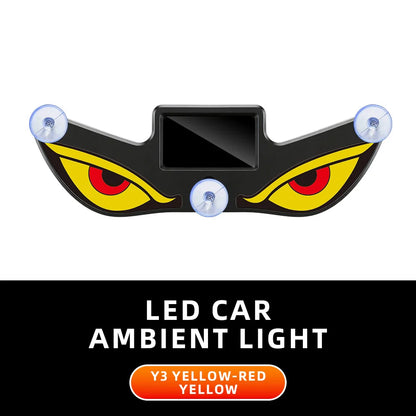 Solar Powered Car Neon Light Wireless Cool DEMON EYE Led Ambient Light Suction Cup USB Rechargeable Atmosphere Breathing Lamp