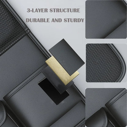 Car Seat Back Storage Bag 6-Pocket with Foldable Table Seat Back Protectors Waterproof  Anti-Kick Pad For Car Essentials