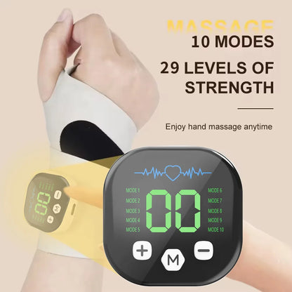 Electric Hand Massager EMS Microcurrent Cordless Wristband 10 Mode Vibration Massage 29 Level Wrist Massager Wrist Support Brace