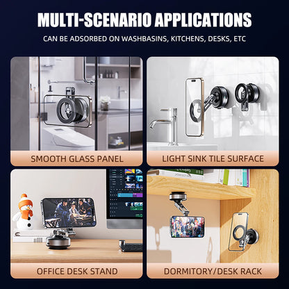 Vacuum Magnetic Suction Cup Car Mobile Phone Mount Universal Folding Phone Stand Universal Auto Phone Stand for 4-7 Inches
