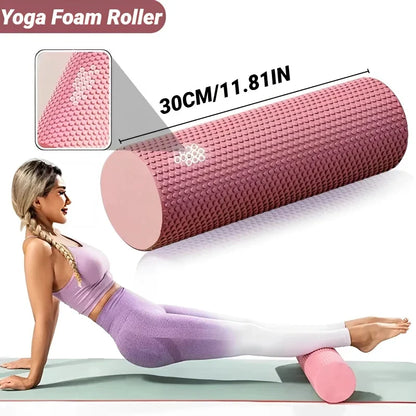 Hexagonal EVA Foam Yoga Roller, 9.5cm × 29.7cm Massage Foam Roller for Pilates Home Fitness Workout