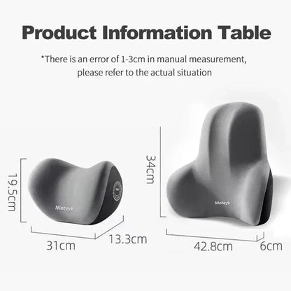 Memory Foam Headrest Lumbar Support Set Ergonomic Neck Pillow Back Cushion Car Driver Seat Comfort Breathable Polyester Fabric