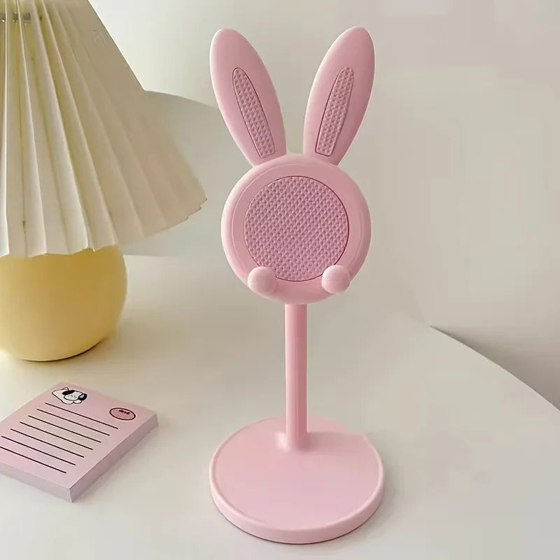Cute Rabbit Desktop Phone Holder Can Lift and Adjust Height Cellphone Stand Lazy Bracket For iPhone IPad Samsung Xiaomi Tablet
