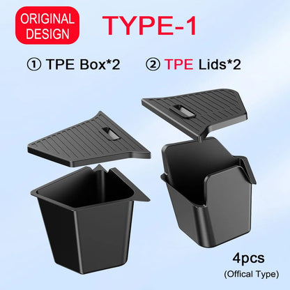 1:1 Official Design Trunk Storage Bins For Tesla Model Y Juniper 2025 Trunk Organizer Trunk Side Storage Box Travel Accessories