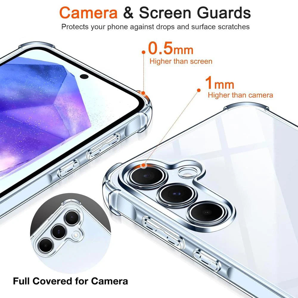 Protector Transparent Case For Samsung Galaxy S25 S24 S23 S22 A16 A26 A36 A56 A15 A35 A55 A14 A34 A54 A13 A53 A52 5G Clear Cover