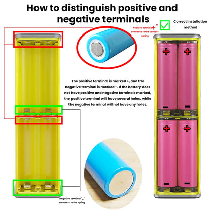 PD65W PD45W Power Bank Case Kit 8*18650 Power Bank Battery Storage Box Fast Charging Battery Holder with LED Light USB+Type-C