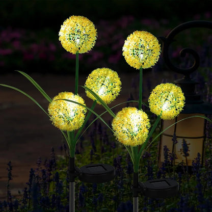 1PC/2PC 1 Head/3 Head Solar LED Dandelion Outdoor Ground Mounted Light, Suitable for Courtyard, Garden, and Landscape Decoration