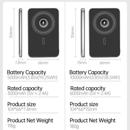 New Ultra thin Alloy Powerbank Magnetic Power Bank Wireless Fast Charger For Magsafe Backup battery For iWatch Serise iPhone 16