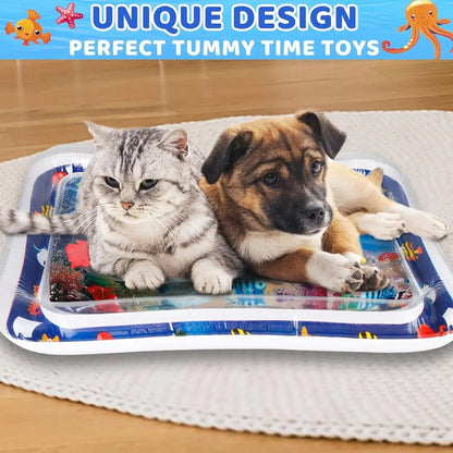 Inflatable Pet Water Play Mat – Ocean Theme Sensory Toy