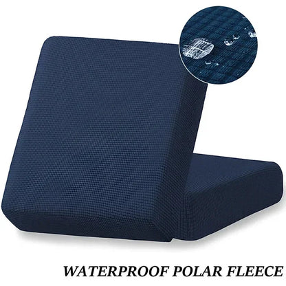 Waterproof Sofa Seat Cushion Cover Jacquard Polar Fleece Sofa Covers Elastic Removable Couch Cover Pets Kids Furniture Protector