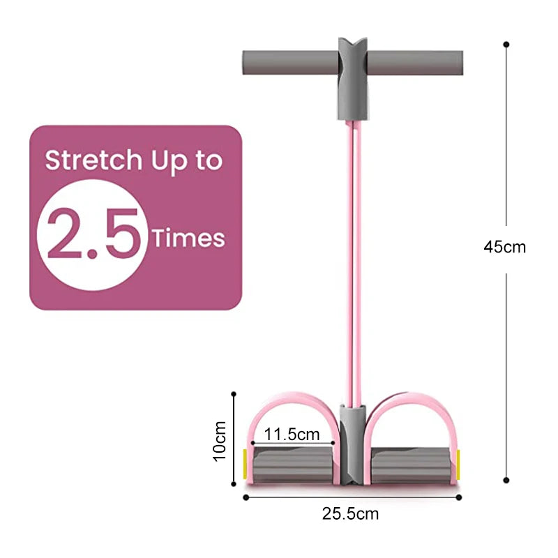4-Tube Resistance Band Set with Foot Pedal — Home Gym Training