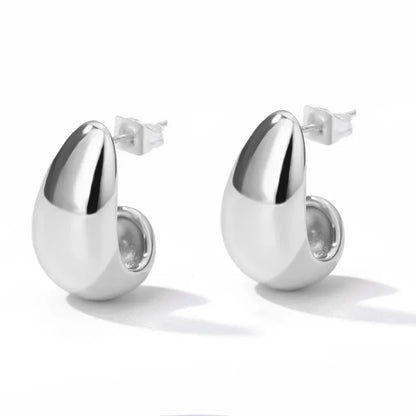 Heart Stainless Steel Earrings for Women – Gold Color Hoop Earring with Zircon, Waterproof & Trendy