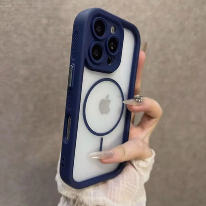 Luxury Matte For Magsafe Transparent Phone Case For iPhone 17 16 15 14 13 12 Pro Max 11 17 Pro 16 Plus Air Magnetic Bumper Cover