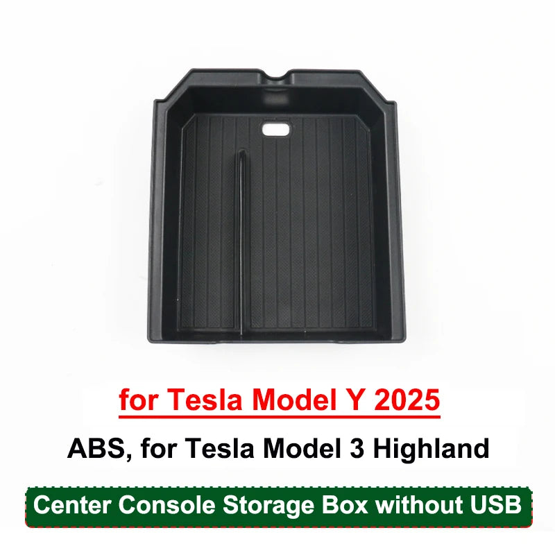 For Tesla Model Y Juniper 2025 Model 3 Highland 2024 Center Console Armrest Storage Organizer Box Tray Sunglasses Phone Holder