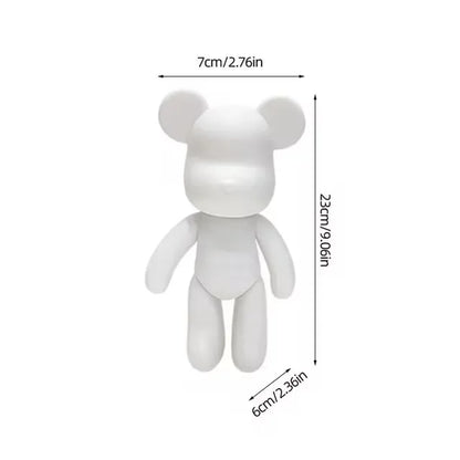 New DIY Paint Fluid Animal Bear Rabbit Lucky Dragon White Hand Painted Home Decoration Doll Toy Statue Deposit Can Handmade Gift