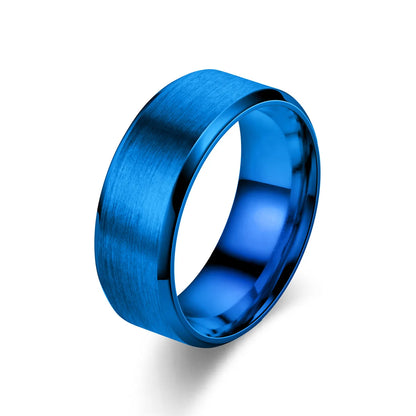 Stainless Steel Tungsten Ring – Unisex 8mm Brushed Wedding Band for Men & Women (6 Colors)