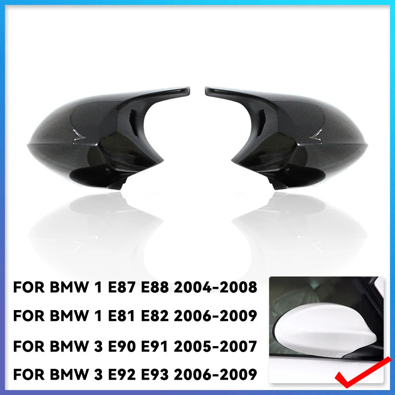 E90 E91 Black M3 Style Cover E81 E82 E87 E88 for BMW 1 3 Series E92 E93 Carbon Fiber M Look Rear Mirror Cap Car Accessories