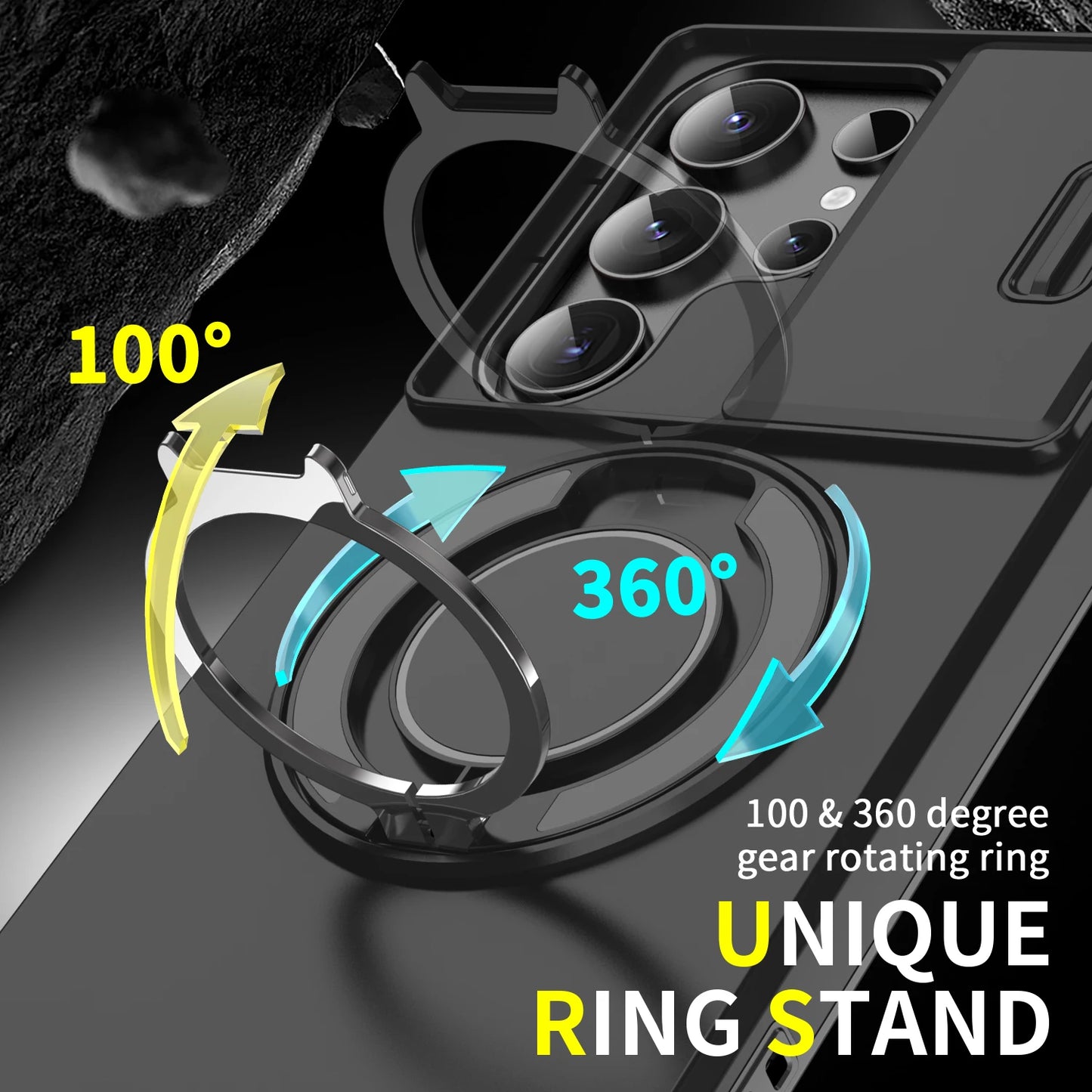 Slide Lens Protect Armor Case For Samsung Galaxy S25 Ultra S25+ S 25 Magnetic Holder Cover For Galaxy S25 Plus S25ultra Funda